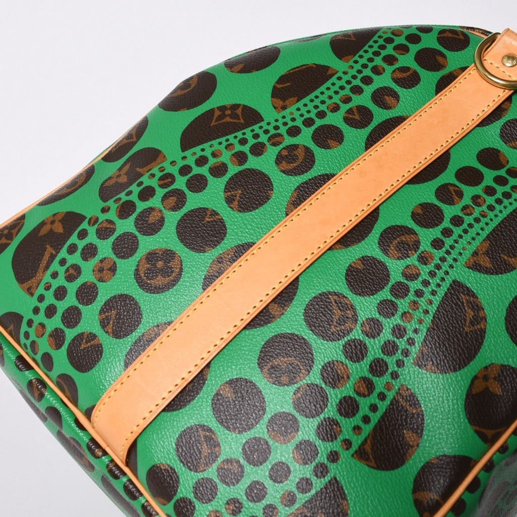 Louis Vuitton Monogram Pumpkin Keepall Bandouliere 55 Green 2-Way Yayoi Kusama — view 6