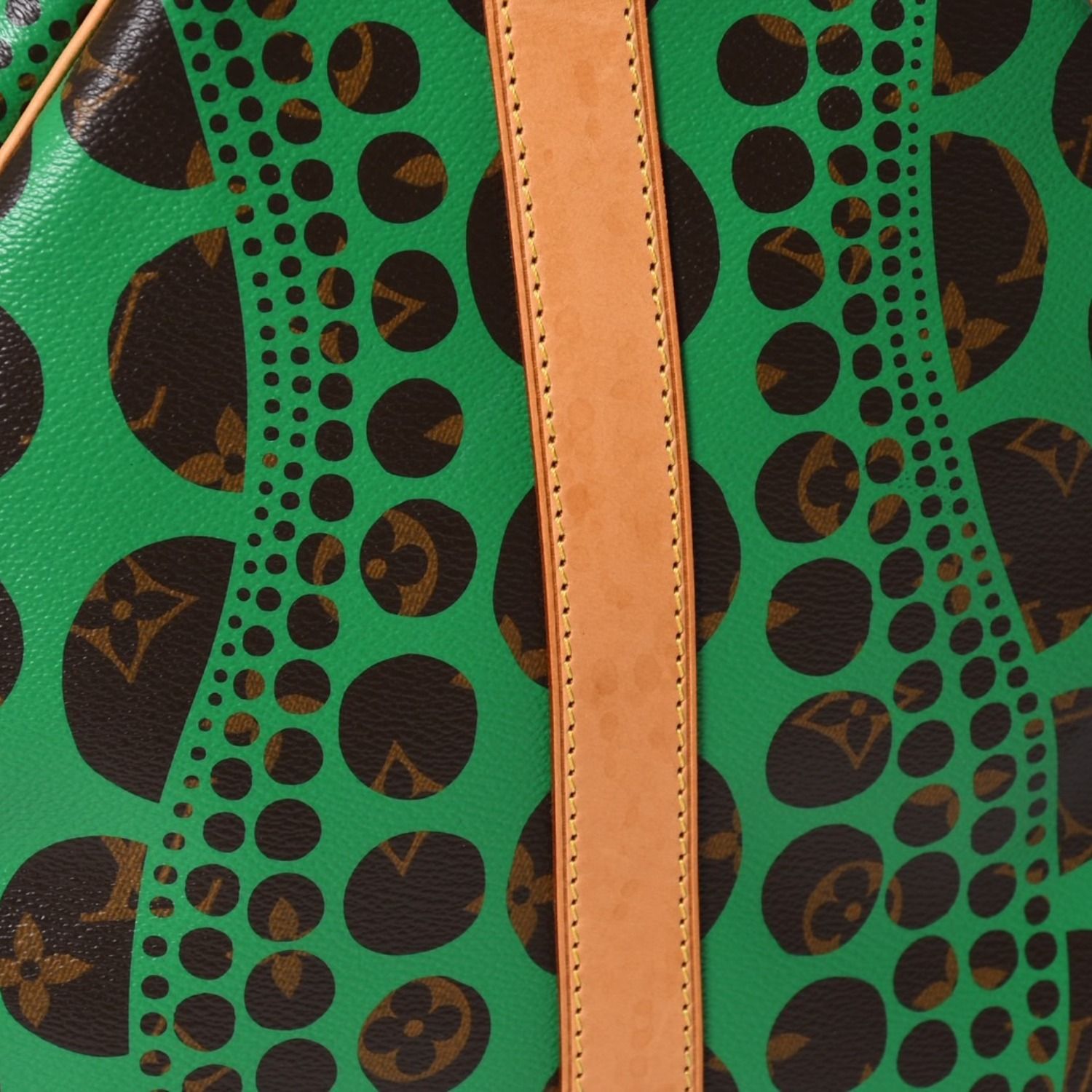 Louis Vuitton Monogram Pumpkin Keepall Bandouliere 55 Green 2-Way Yayoi Kusama — view 5