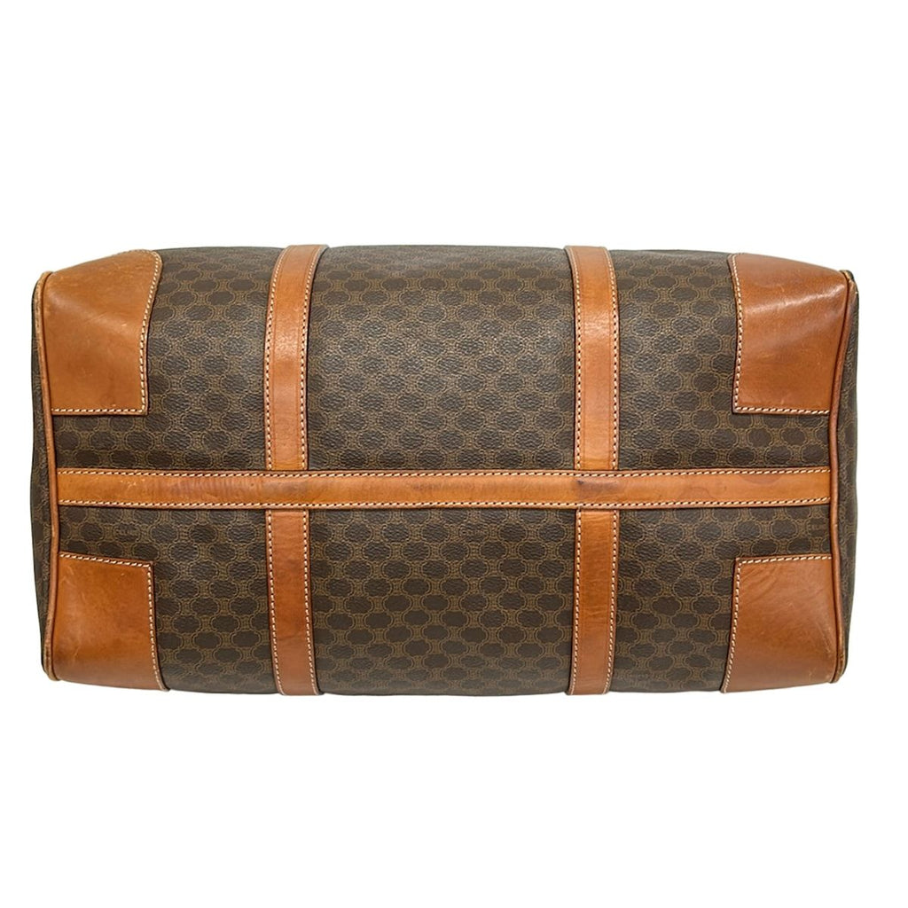 Celine Boston Bag Macadam Pattern Dark Brown No Lock Leather — view 5