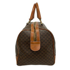 Celine Boston Bag Macadam Pattern Dark Brown No Lock Leather — view 2