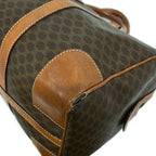 Celine Boston Bag Macadam Pattern Dark Brown No Lock Leather — view 6
