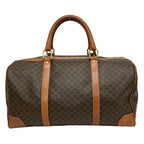 Celine Boston Bag Macadam Pattern Dark Brown No Lock Leather — view 3