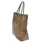 Celine Shoulder Bag Tote Metallic Brown Leather — view 4