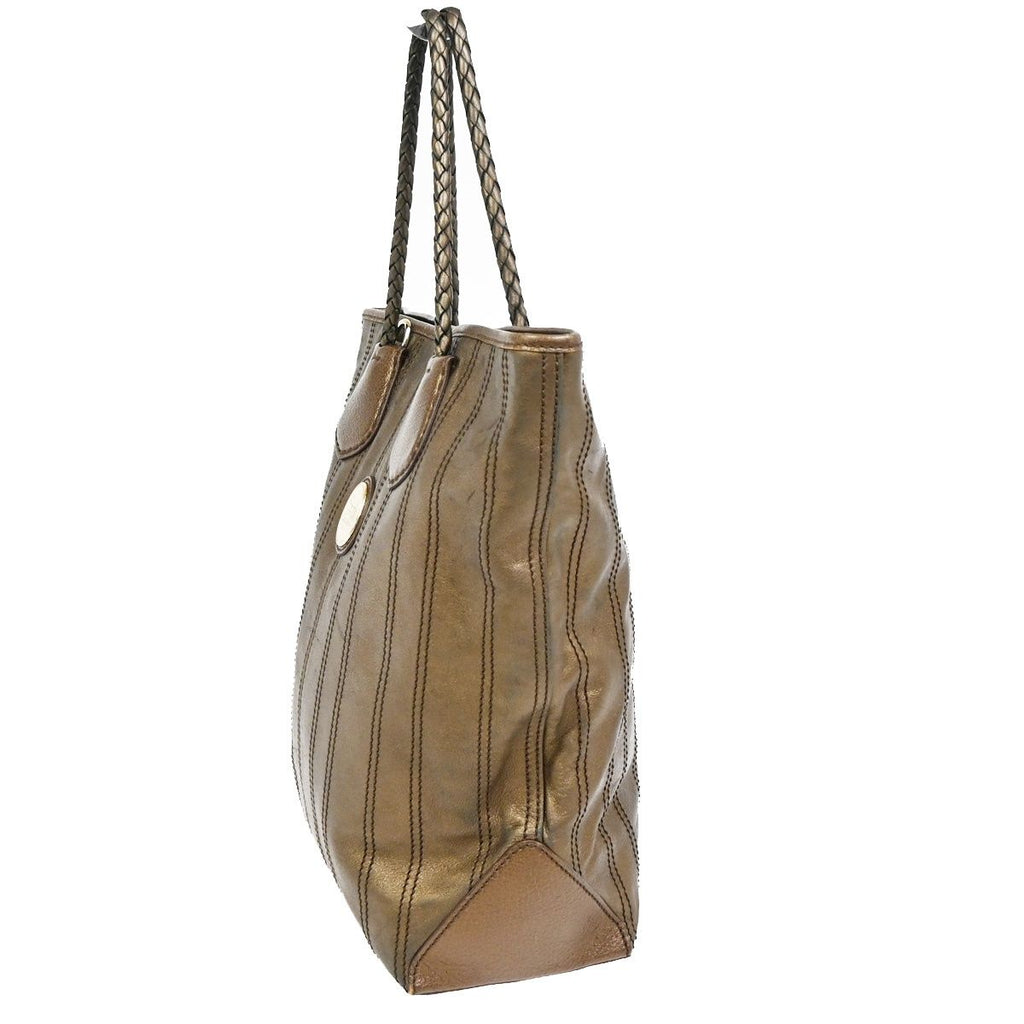 Celine Shoulder Bag Tote Metallic Brown Leather — view 2