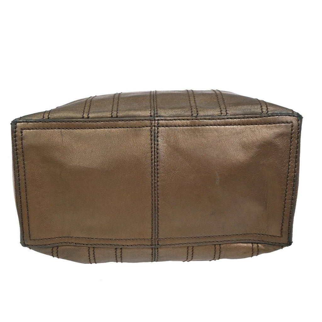 Celine Shoulder Bag Tote Metallic Brown Leather — view 6