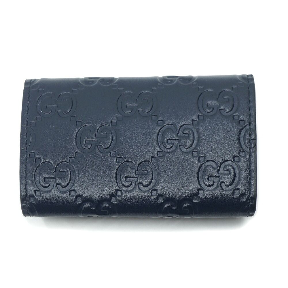 Gucci Key Case Black Silver Leather Key Holder — view 2