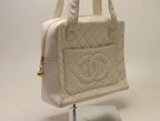 Chanel Jumbo CC Logo Lambskin White Handbag — view 4
