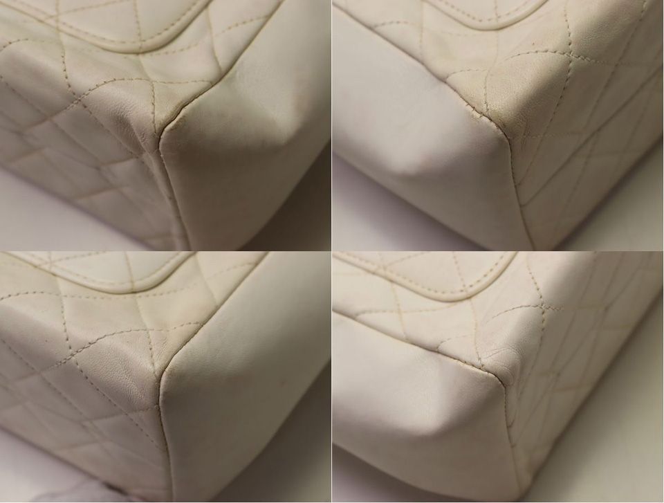 Chanel Jumbo CC Logo Lambskin White Handbag — view 5