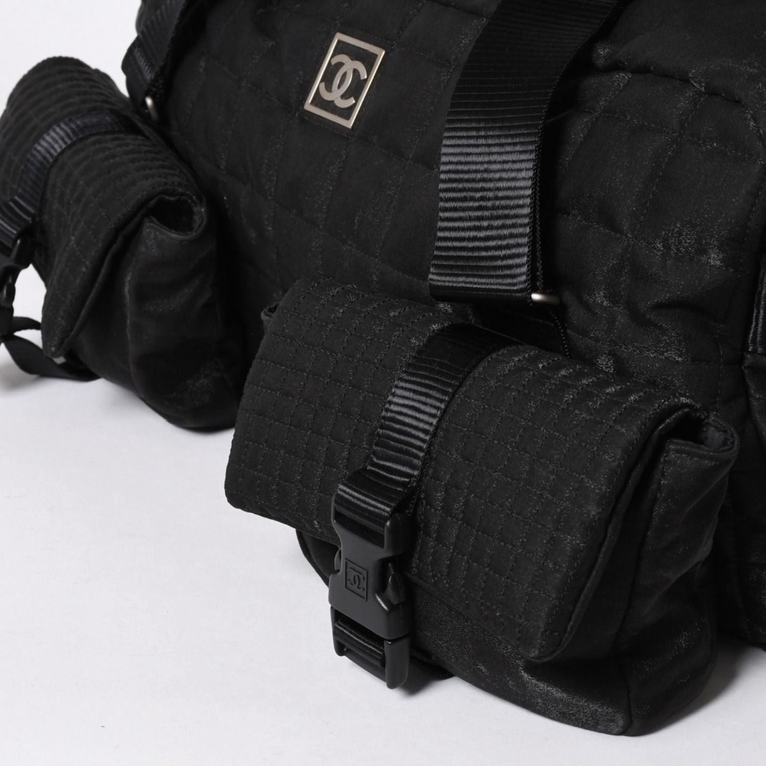 Chanel Sports Line Boston Bag Quilted Black Silver — view 5