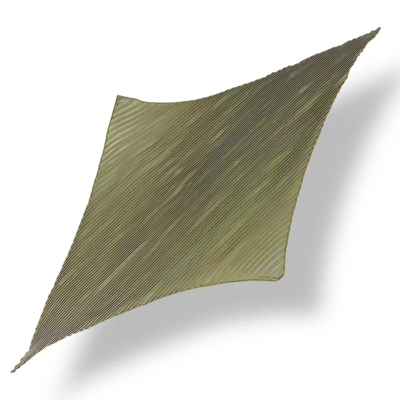 Hermes Scarf Pleats Silk Green