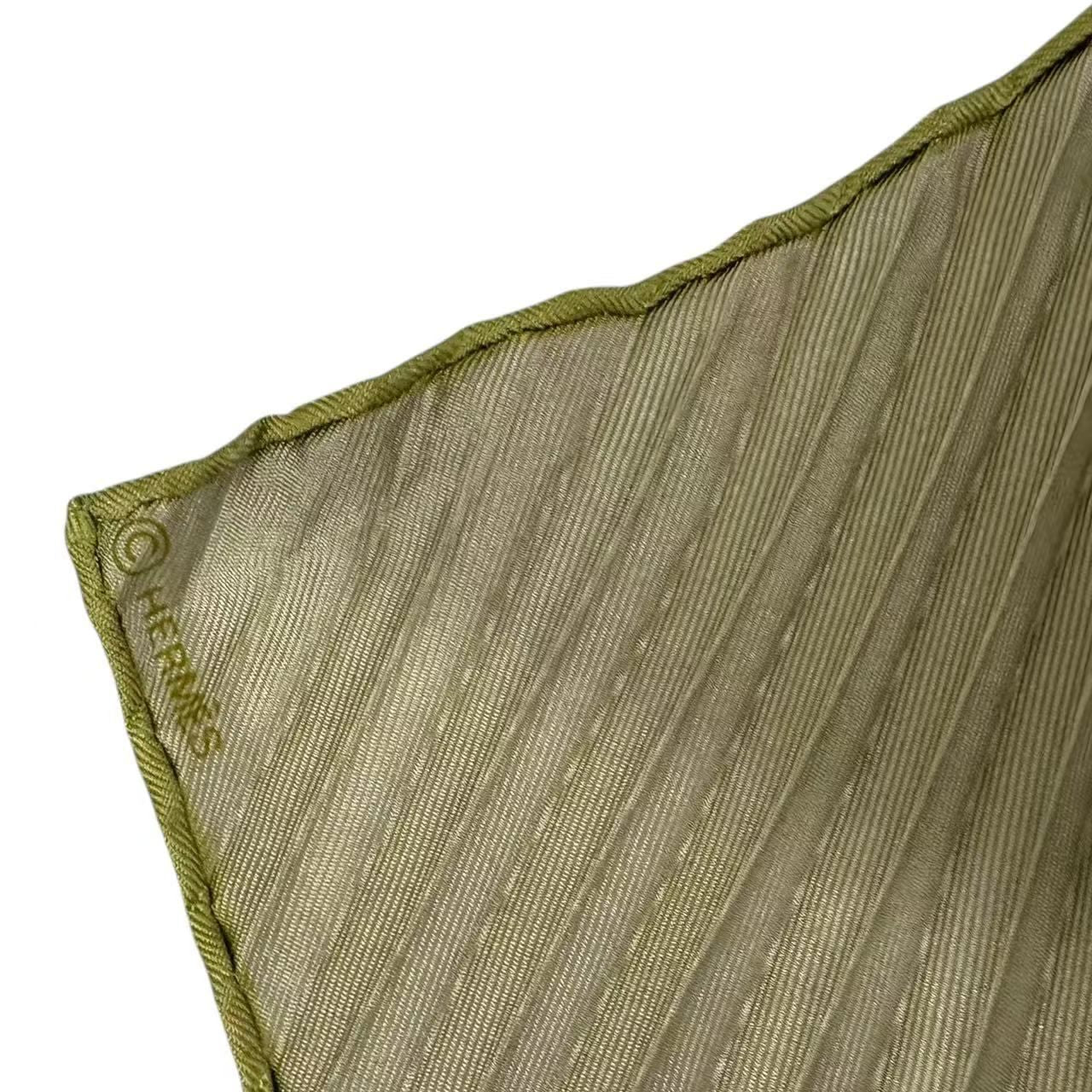 Hermes Scarf Pleats Silk Green — view 6