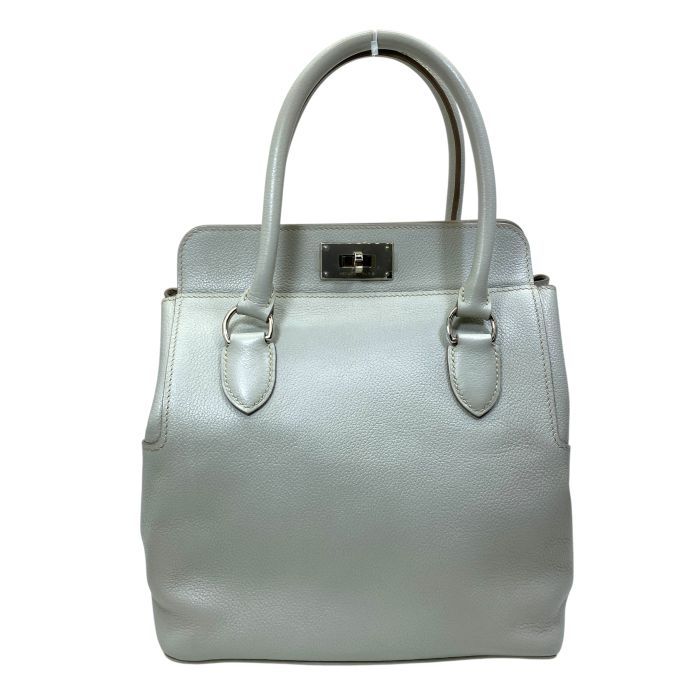 Hermes Toolbox 20 2-Way Shoulder Bag Evercolor Blue Glacier Light Gray