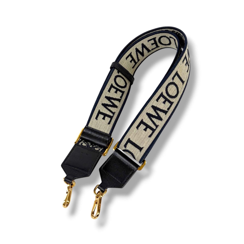 Loewe Anagram Strap Navy Gold Handbag — view 3