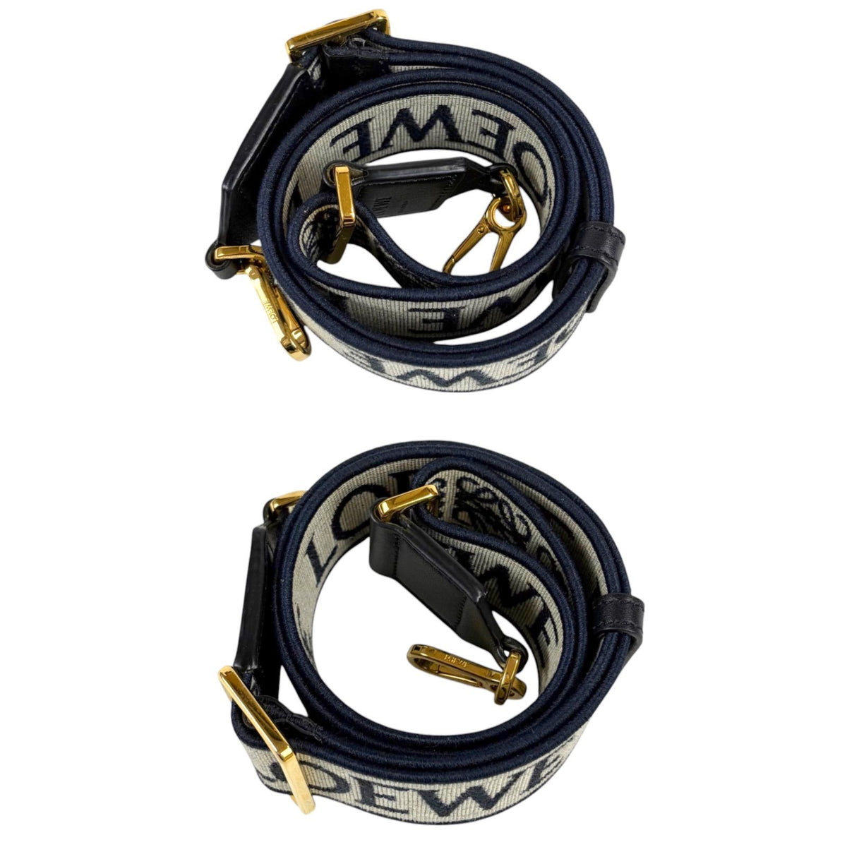 Loewe Anagram Strap Navy Gold Handbag — view 6
