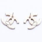 Chanel Earrings CC Logo Gold Glitter 07 — view 6