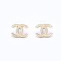 Chanel Earrings CC Logo Gold Glitter 07