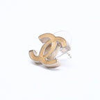 Chanel Earrings CC Logo Gold Glitter 07 — view 2