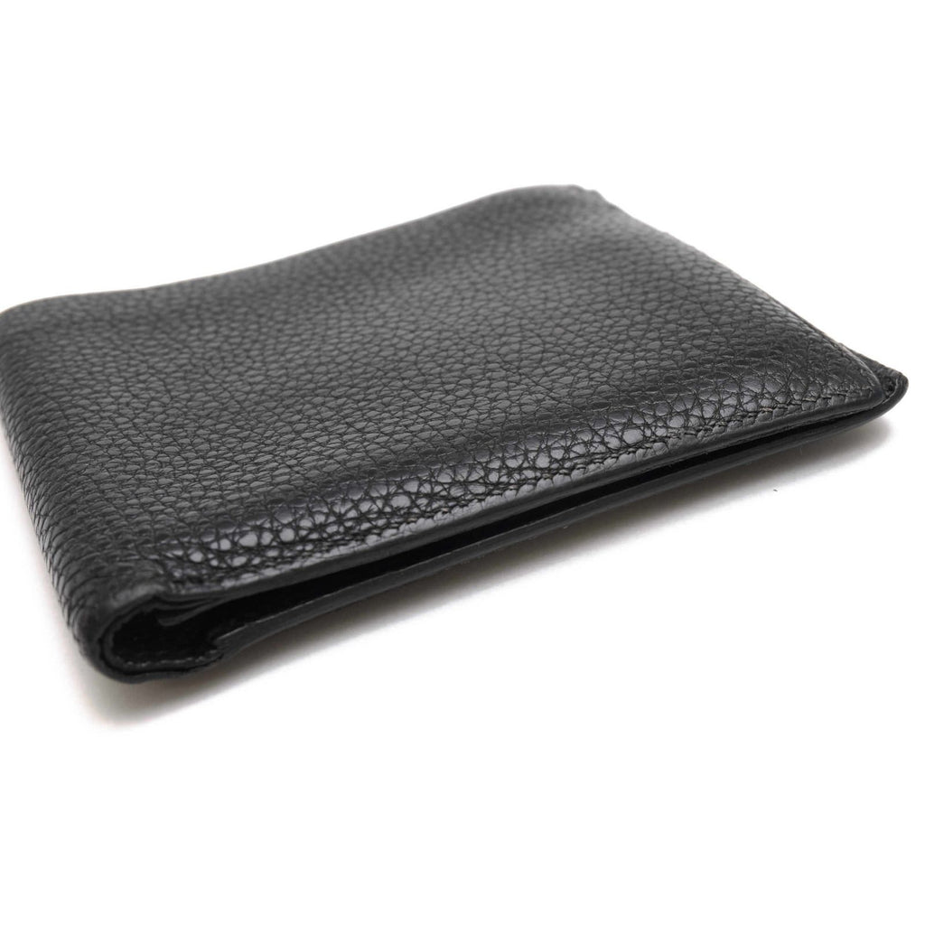 Hermes Wallet Leather Black Copernicus No Coin Purse Billfold Bifold Shrink — view 4