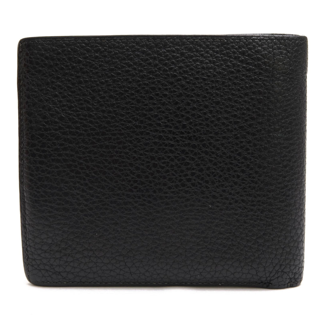 Hermes Wallet Leather Black Copernicus No Coin Purse Billfold Bifold Shrink — view 2