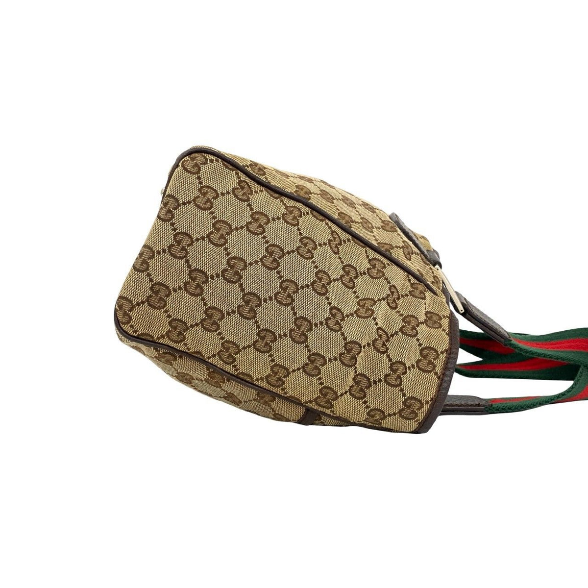 Gucci Sherry Line GG Logo Pattern Canvas Leather Tote Bag Brown — view 6
