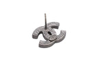 Chanel CC Logo Earrings 05 Metal Enamel Rhinestone Silver — view 4