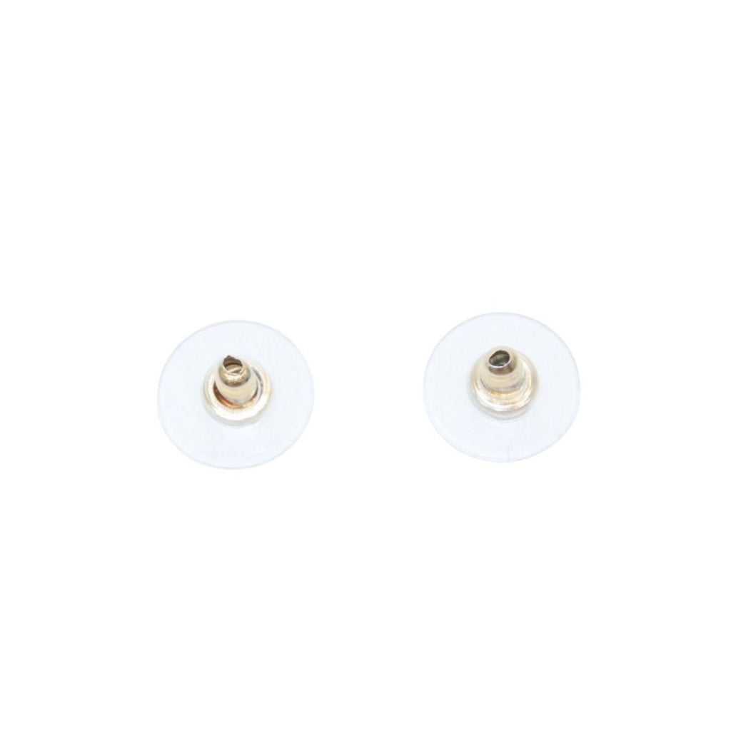 Chanel Earrings CC Logo Button Brown Glitter Silver Mini — view 8