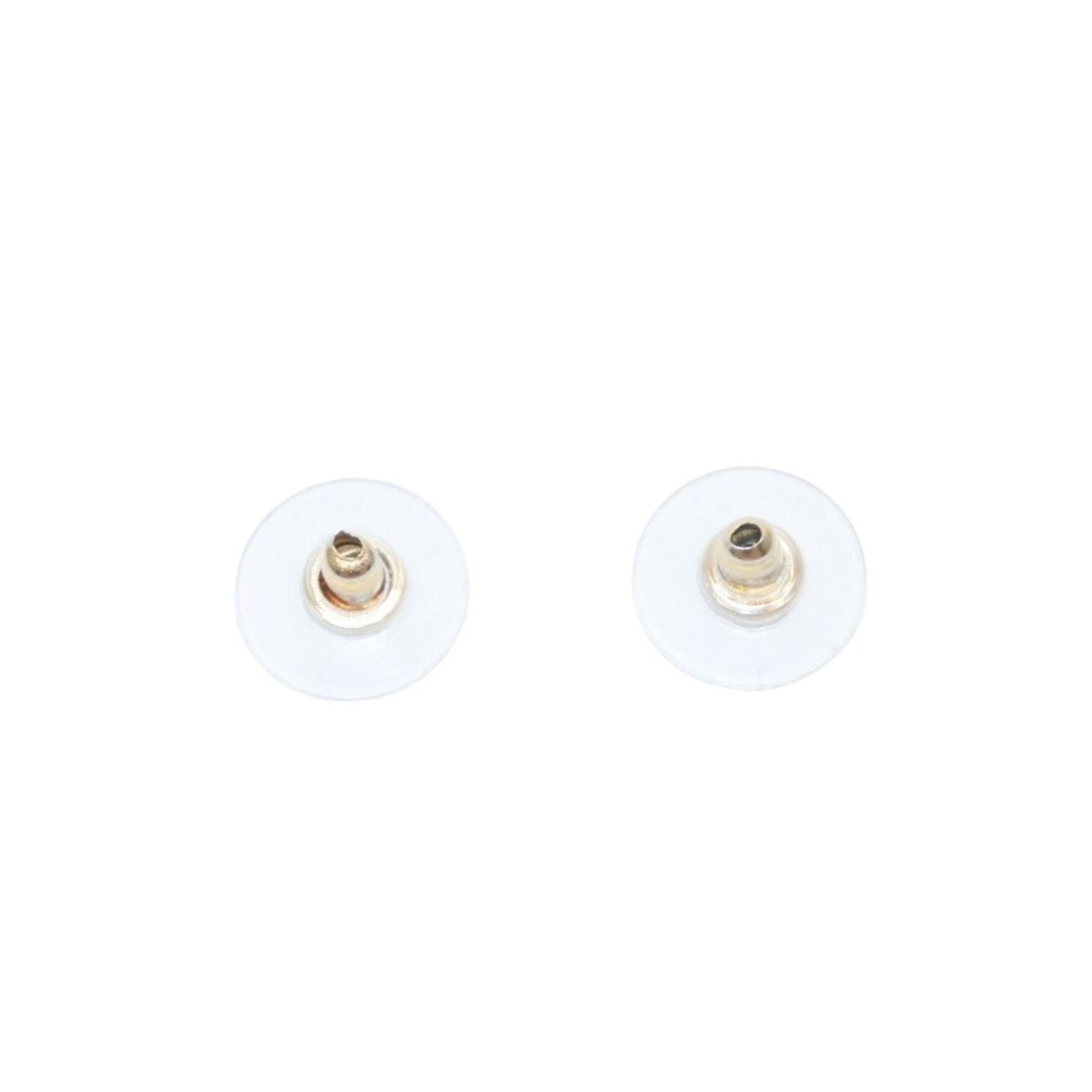 Chanel Earrings CC Logo Button Brown Glitter Silver Mini — view 8