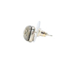 Chanel Earrings CC Logo Button Brown Glitter Silver Mini — view 3
