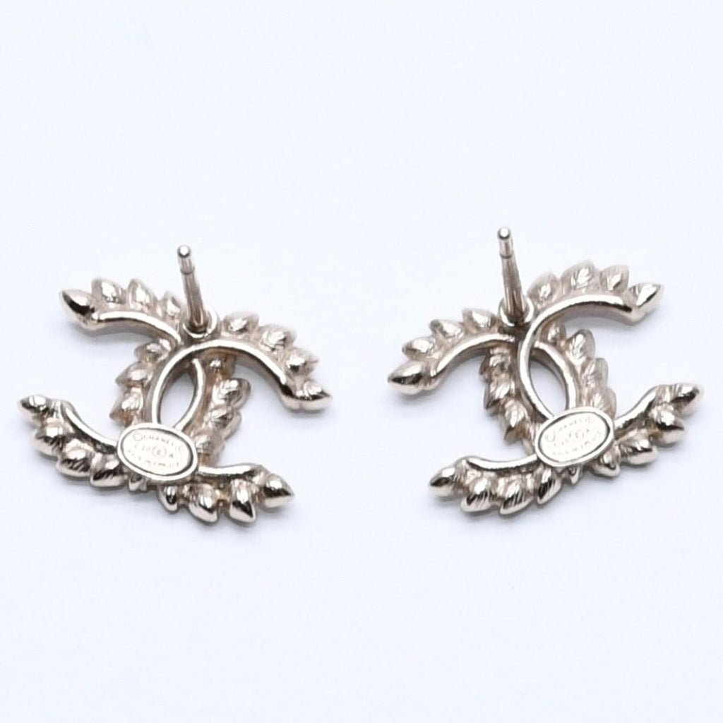 Chanel Earrings CC Logo Black Rhinestone — view 7
