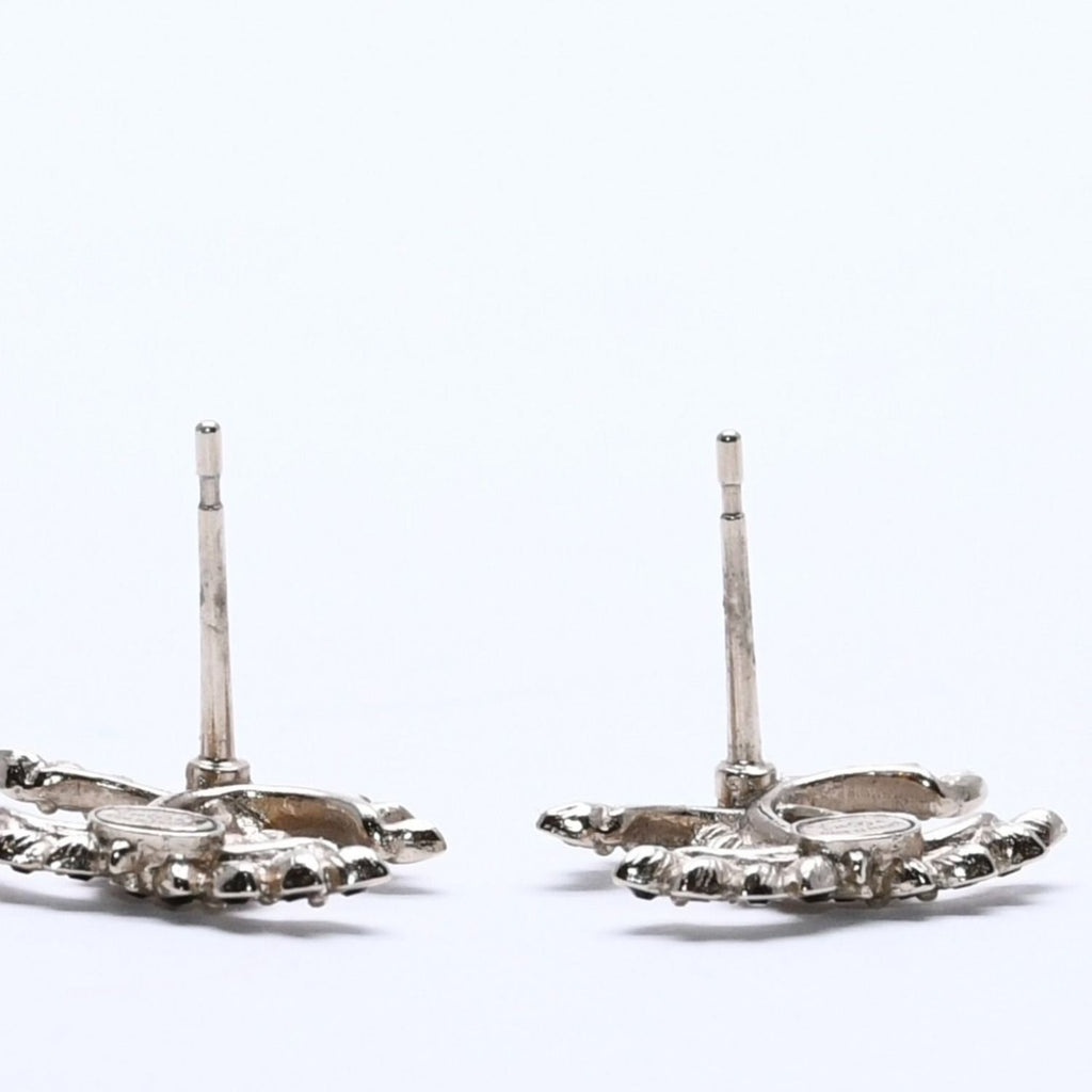 Chanel Earrings CC Logo Black Rhinestone — view 8