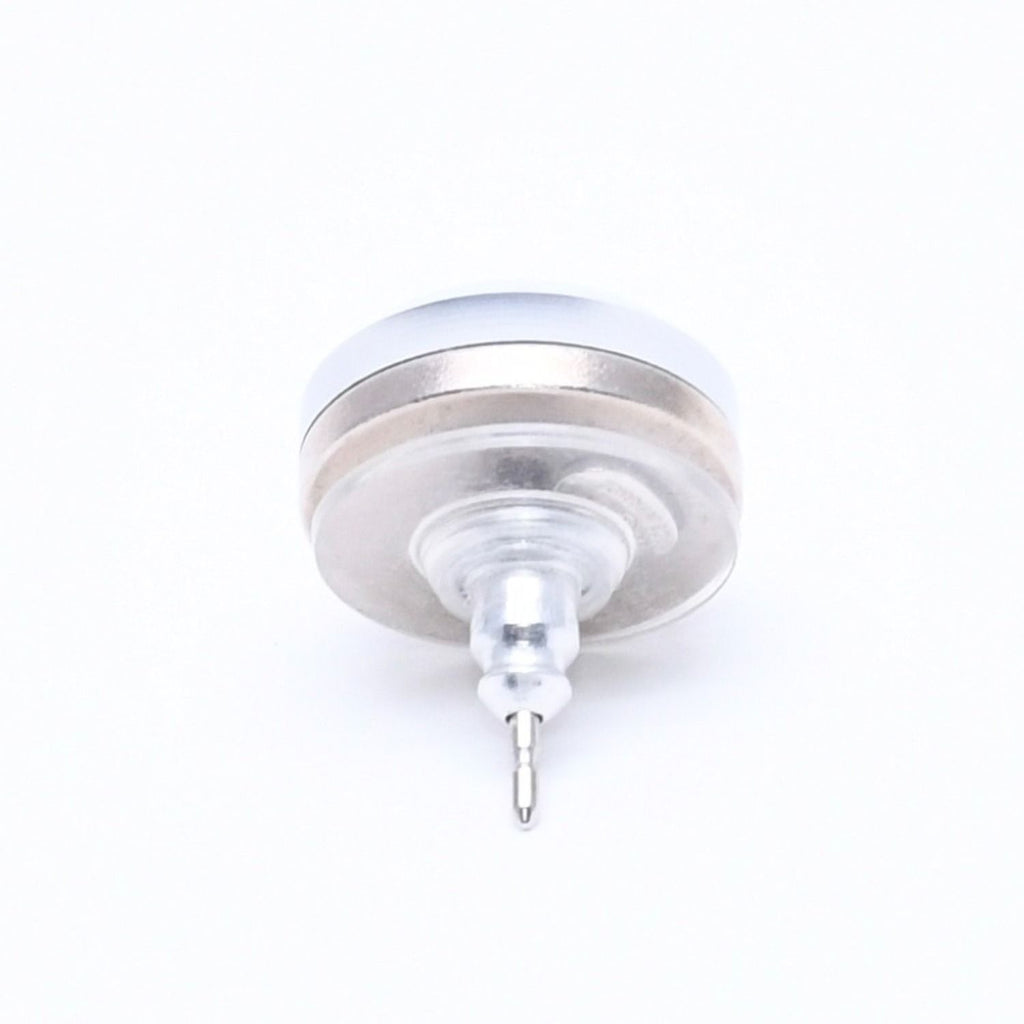 Chanel Button Earrings Silver CC Logo Mirror 08V — view 6