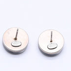 Chanel Button Earrings Silver CC Logo Mirror 08V — view 7