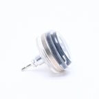 Chanel Button Earrings Silver CC Logo Mirror 08V — view 5