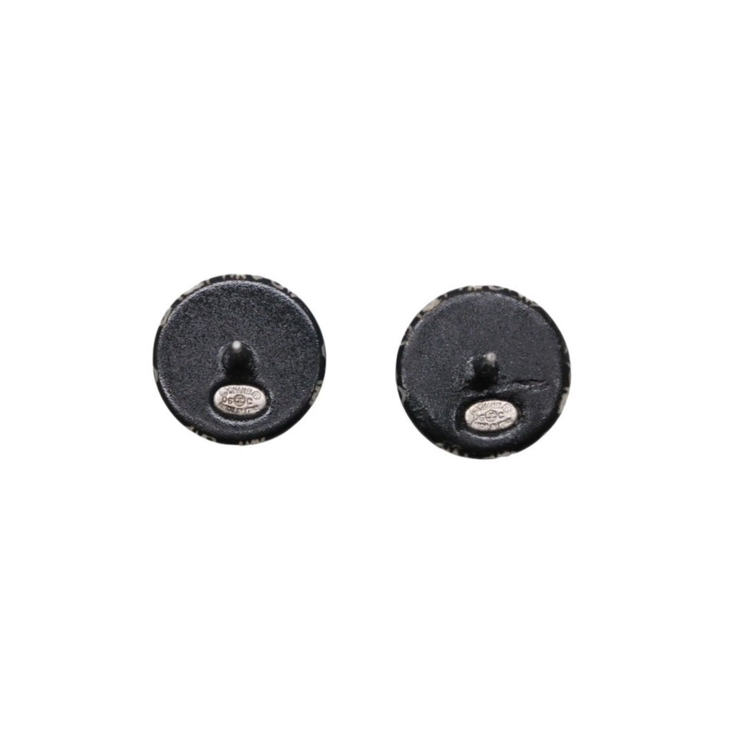 Chanel Earrings CC Logo Button &camellia Black 06c CC&camellia Silver — view 6
