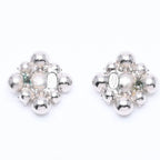 Chanel Earrings Round Big Stone 09 Silver Color Rhinestone — view 6