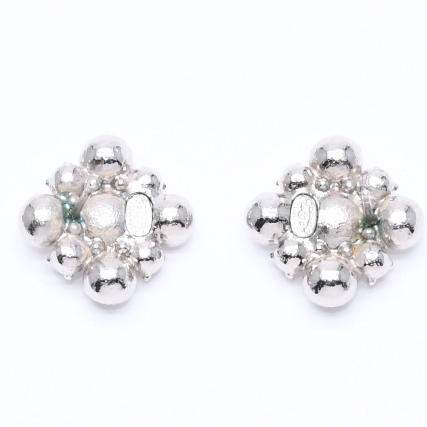 Chanel Earrings Round Big Stone 09 Silver Color Rhinestone — view 6