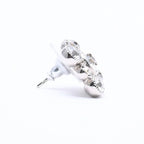 Chanel Earrings Round Big Stone 09 Silver Color Rhinestone — view 4