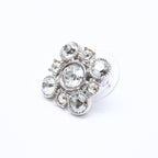 Chanel Earrings Round Big Stone 09 Silver Color Rhinestone — view 2