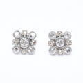 Chanel Earrings Round Big Stone 09 Silver Color Rhinestone