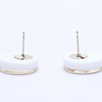 Chanel Earrings CC Logo Rhinestone 8 White Clear Gold — view 7