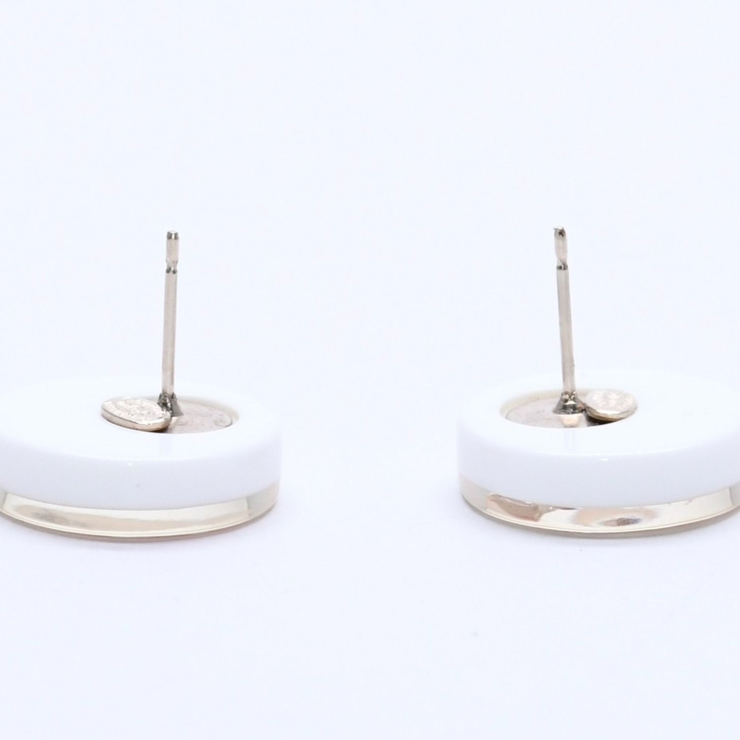 Chanel Earrings CC Logo Rhinestone 8 White Clear Gold — view 7