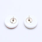 Chanel Earrings CC Logo Rhinestone 8 White Clear Gold — view 6