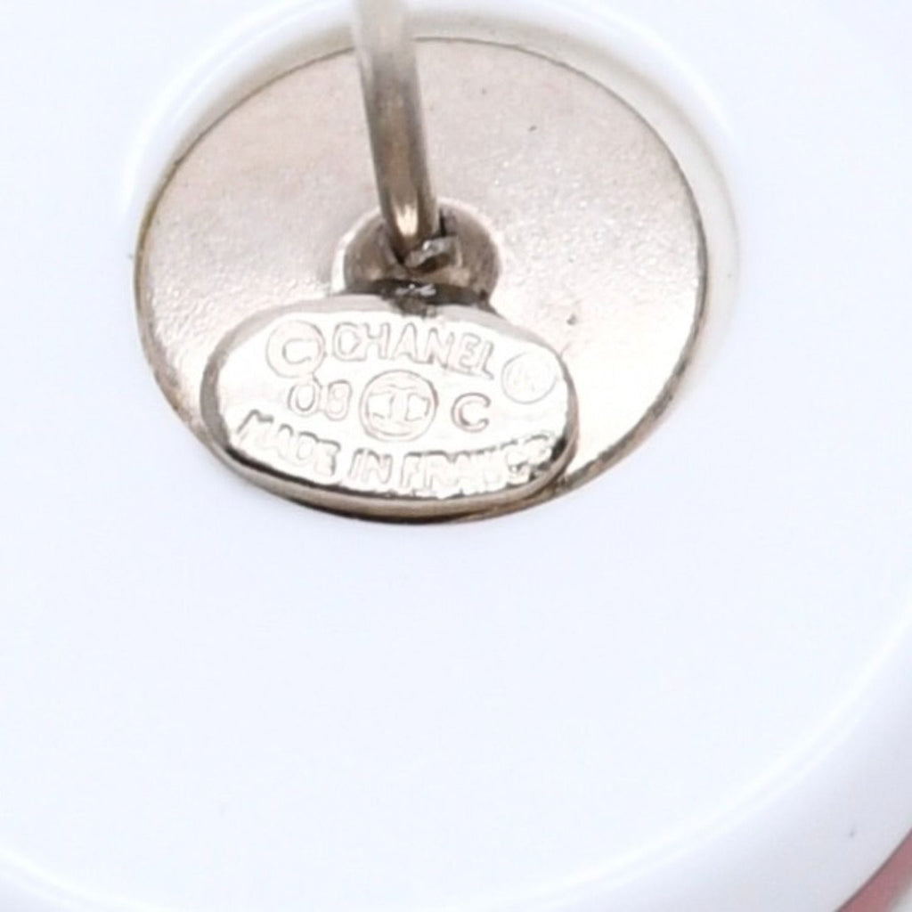 Chanel Earrings CC Logo Rhinestone 8 White Clear Gold — view 8