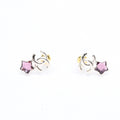 Chanel Earrings CC Logo Star Color Stone Light Gold