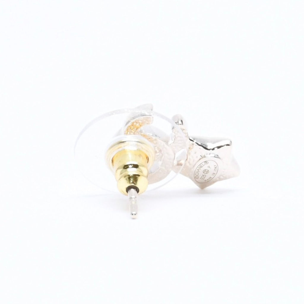 Chanel Earrings CC Logo Star Color Stone Light Gold — view 5