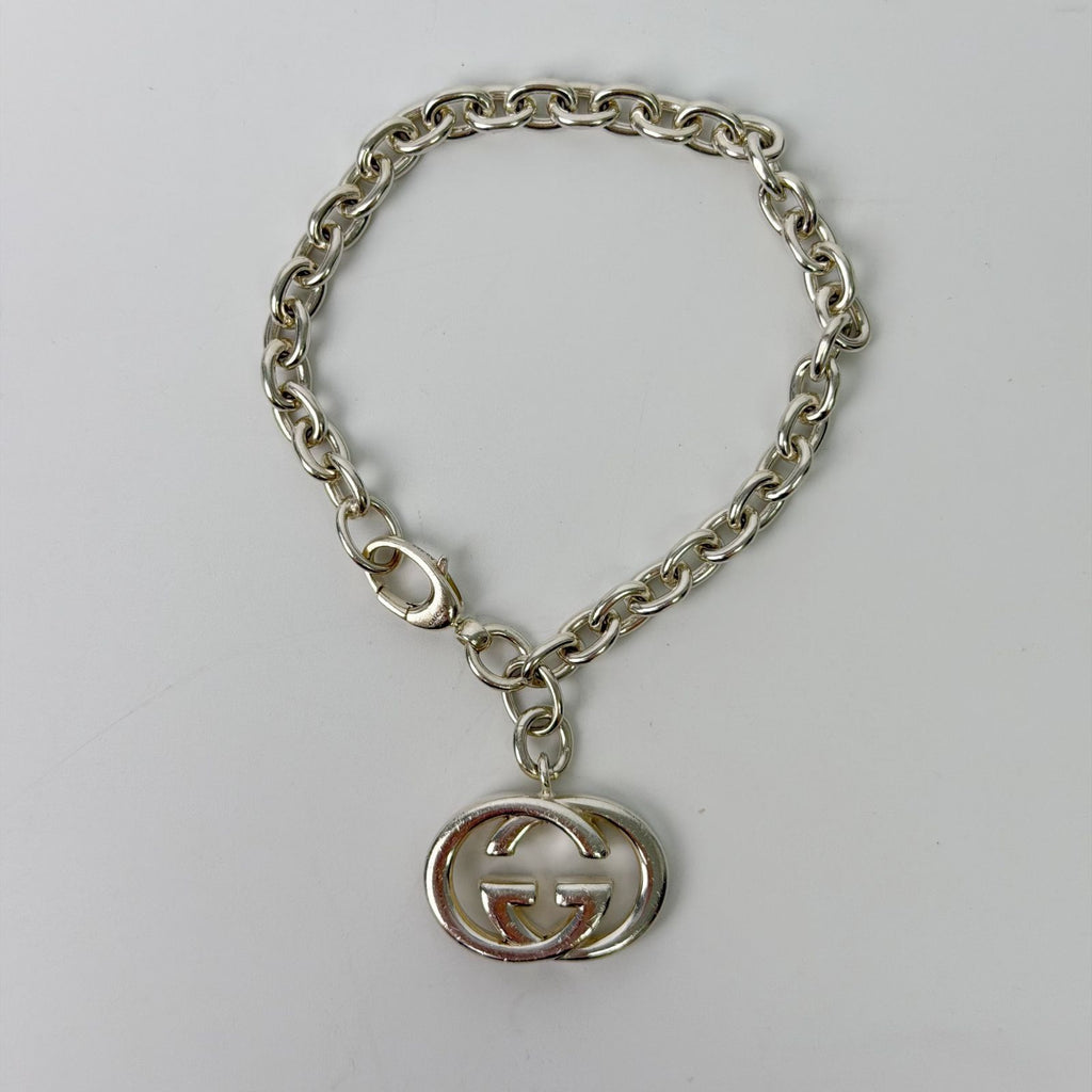 Gucci Interlocking Charm Chain Bracelet 925 Sterling Silver Vintage — view 3