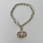 Gucci Interlocking Charm Chain Bracelet 925 Sterling Silver Vintage — view 3