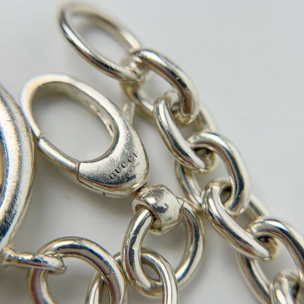 Gucci Interlocking Charm Chain Bracelet 925 Sterling Silver Vintage — view 8