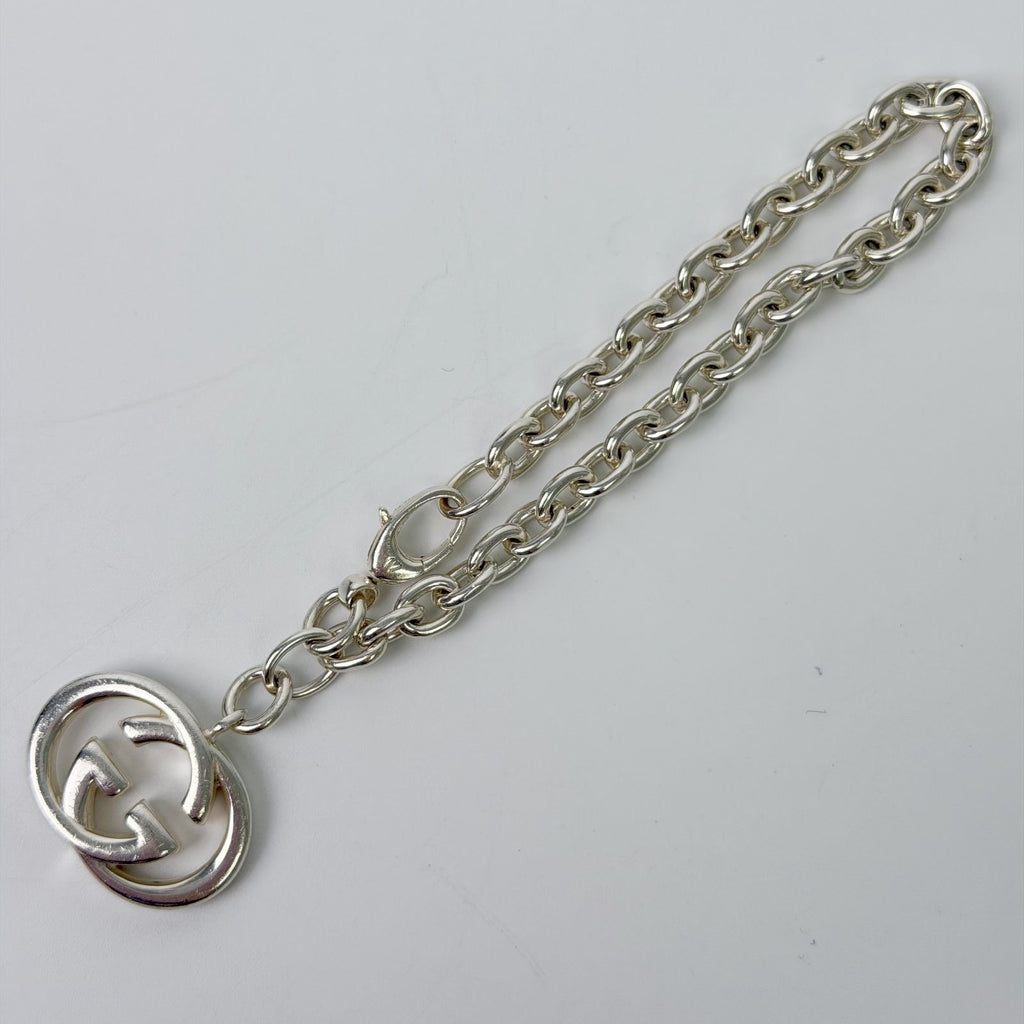 Gucci Interlocking Charm Chain Bracelet 925 Sterling Silver Vintage — view 5