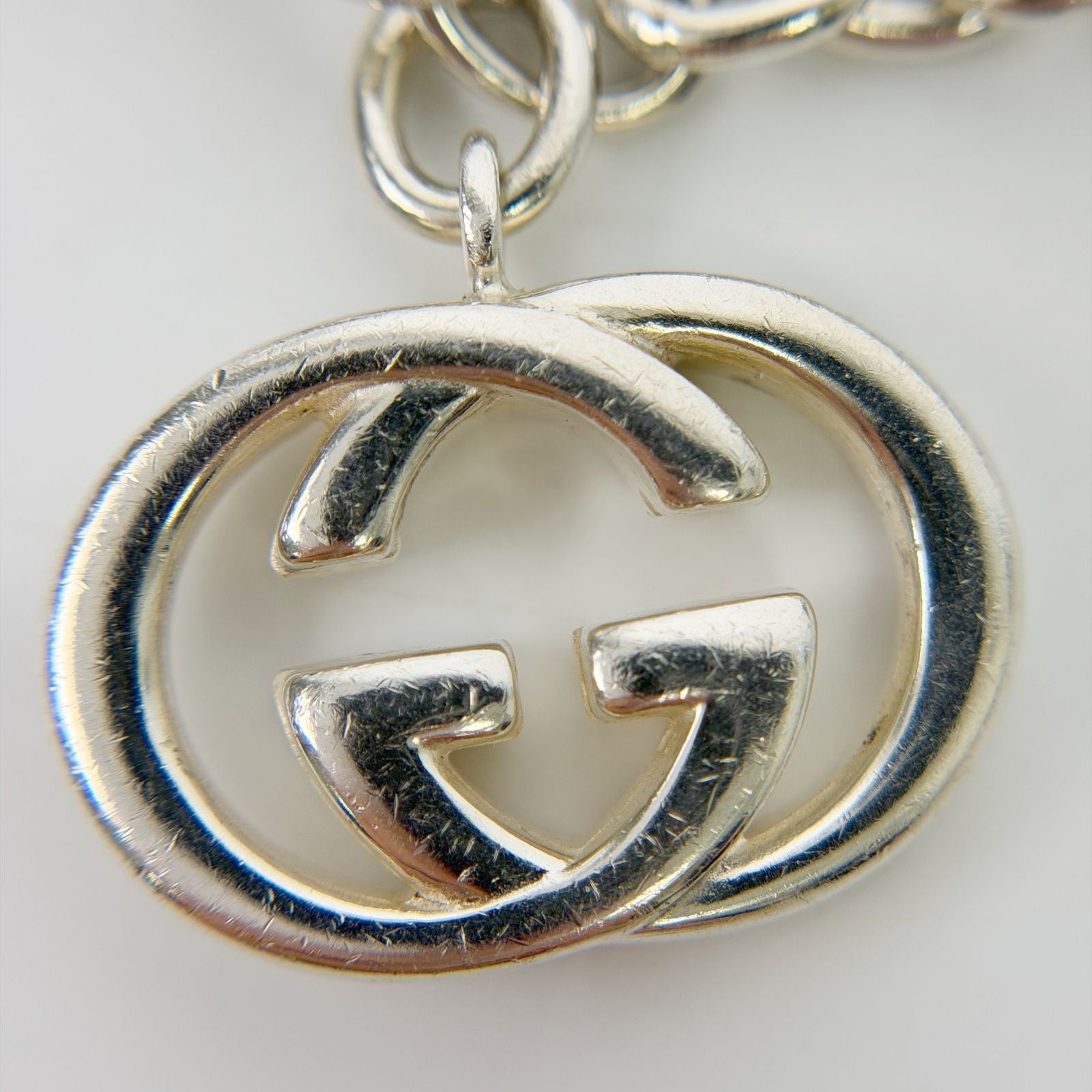 Gucci Interlocking Charm Chain Bracelet 925 Sterling Silver Vintage — view 6